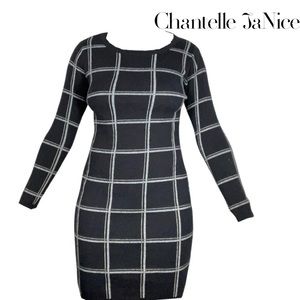 Cynthia Rowley Black Plaid Dress. Size Small. Cotten fleece blend.
